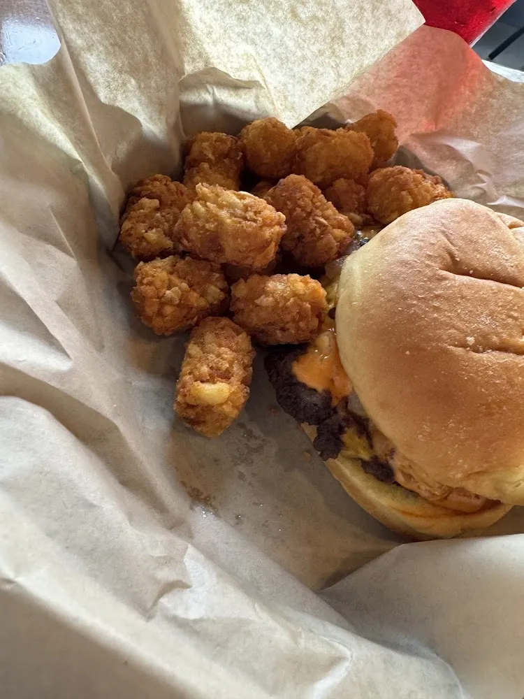 Smash Burger and Tater Tots